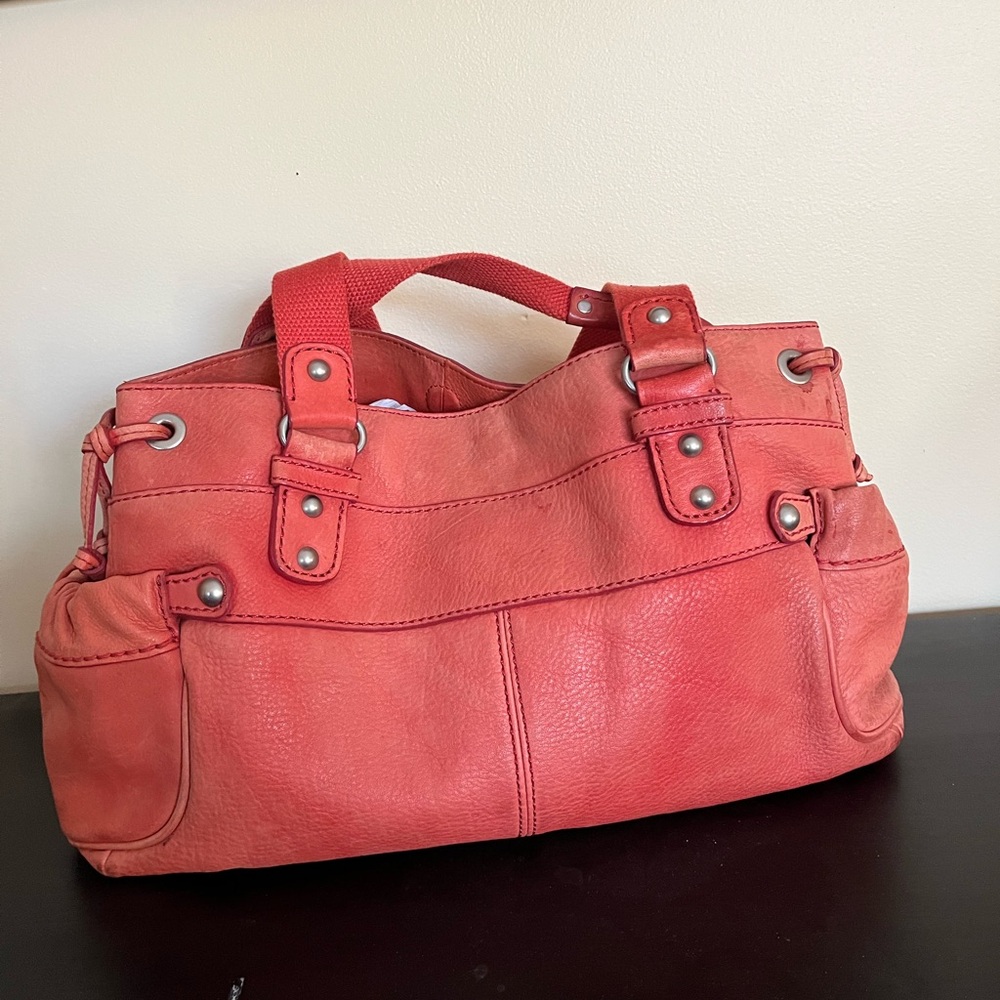 Stylish Red Leather Handbag Fossil